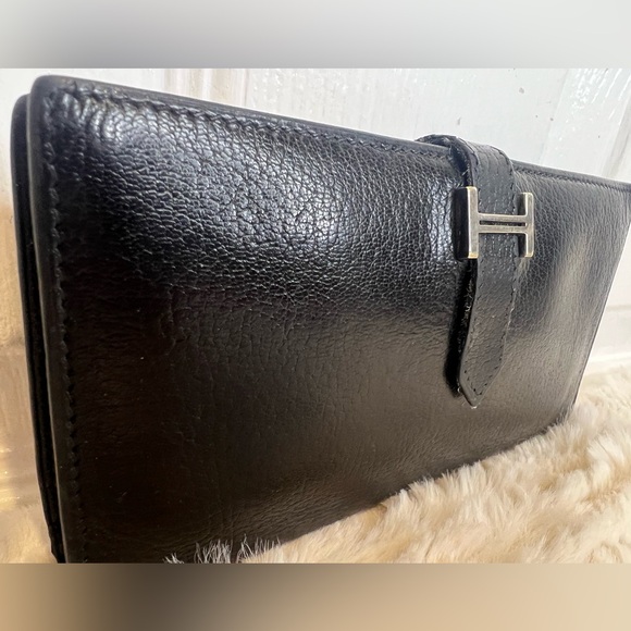 Hermes Other - HERMES BEARN VEAU SWIFT LEATHER LONG BIFOLD WALLET IN BLACK